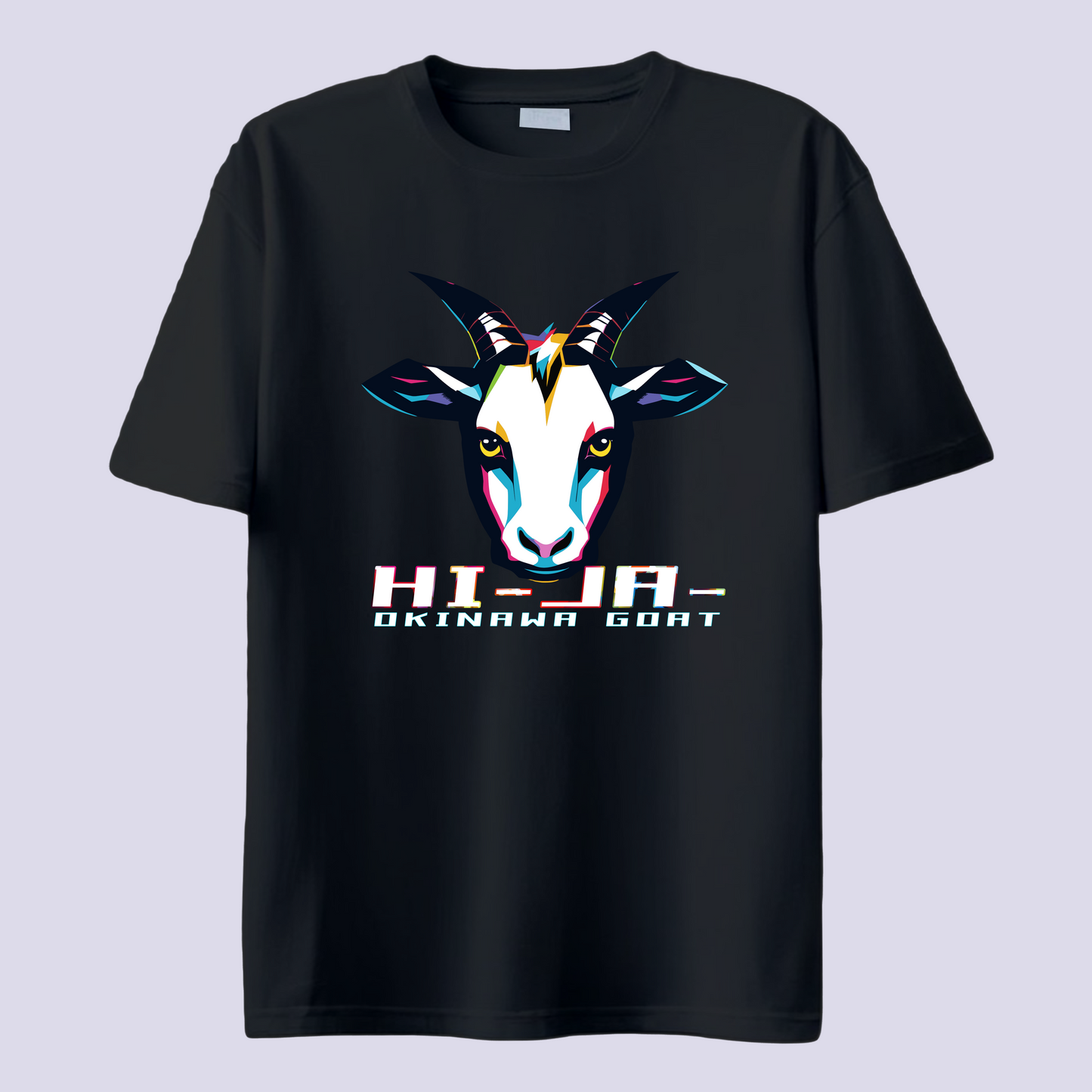 HI-JA- ヒージャー  白ノーマル / 黒T（島ヤギ Okinawa goat））