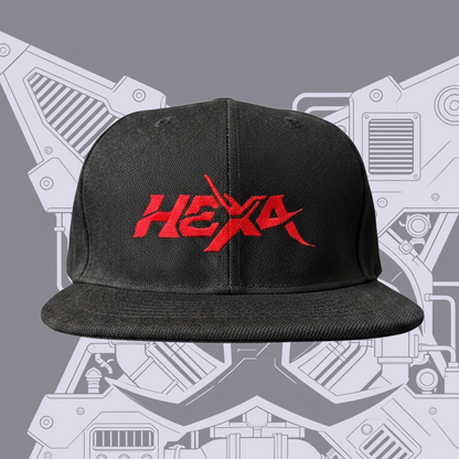 HEXAサイバーロゴ キャップ/ フラット赤