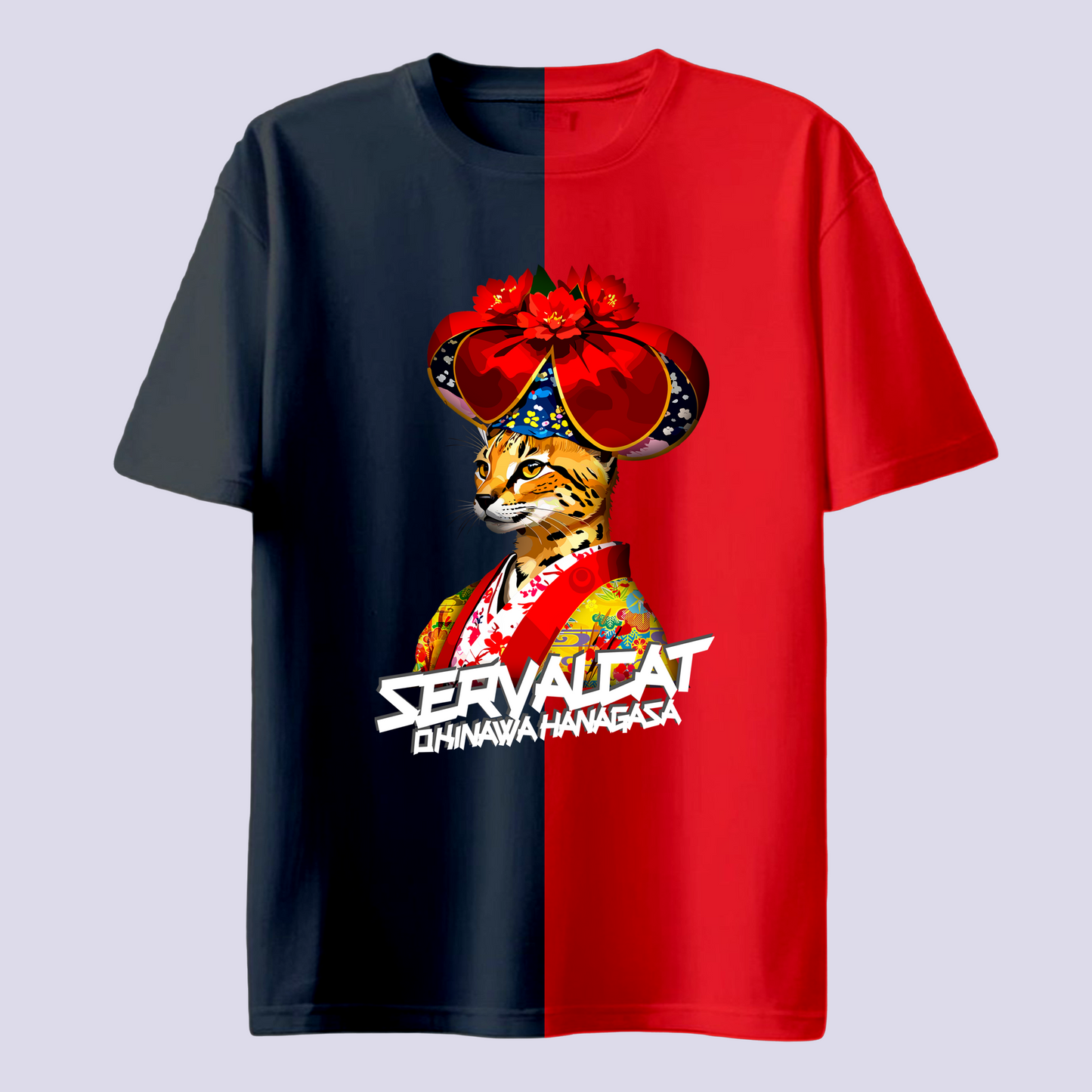 花笠サーバル / バイカラーTシャツ【数量限定】