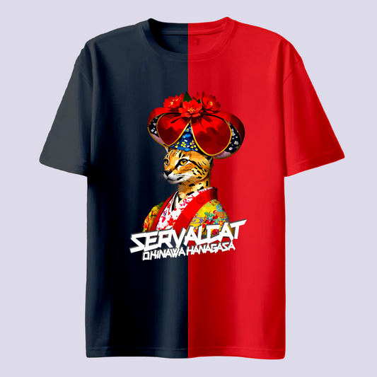 花笠サーバル / バイカラーTシャツ【数量限定】