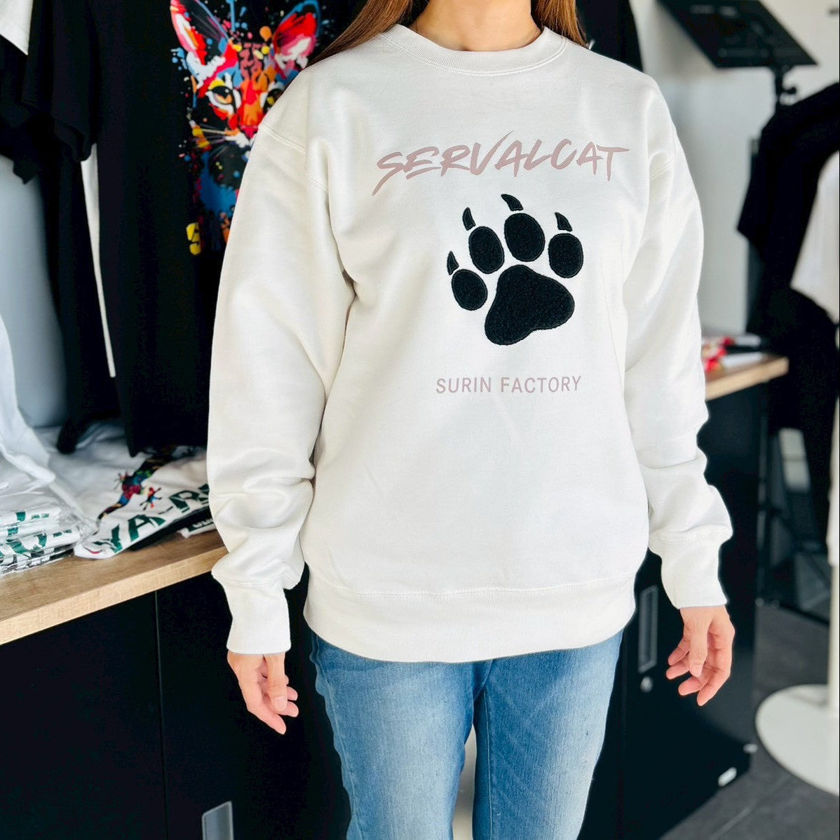 WILD PAW刺繍トレーナー / 黒