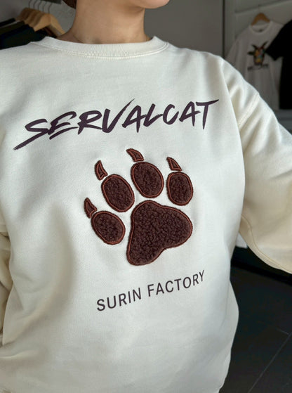 WILD PAW刺繍トレーナー / こげ茶